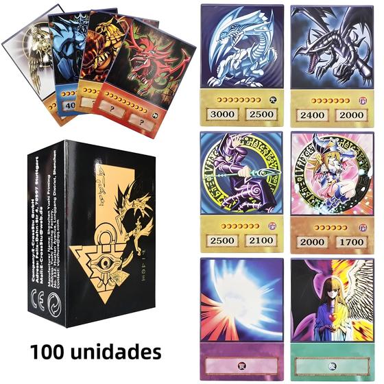 Imagem de Cartas de Yu-Gi-Oh! - Coleção com 100 Peças (Olhos Azuis, Exodia, Obelisco, Slifer)