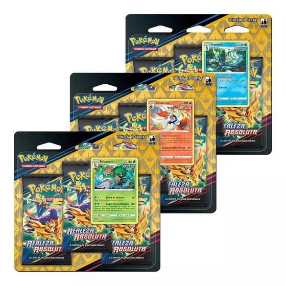 Imagem de Cartas Pokémon 3 Blister Triplo Realeza Absoluta Copag - 32203