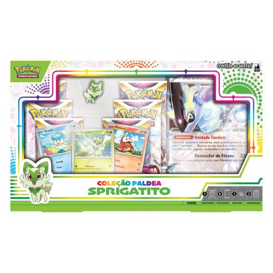 Imagem de Cartas Pokémon Box Coleção Paldea Sprigatito - Copag