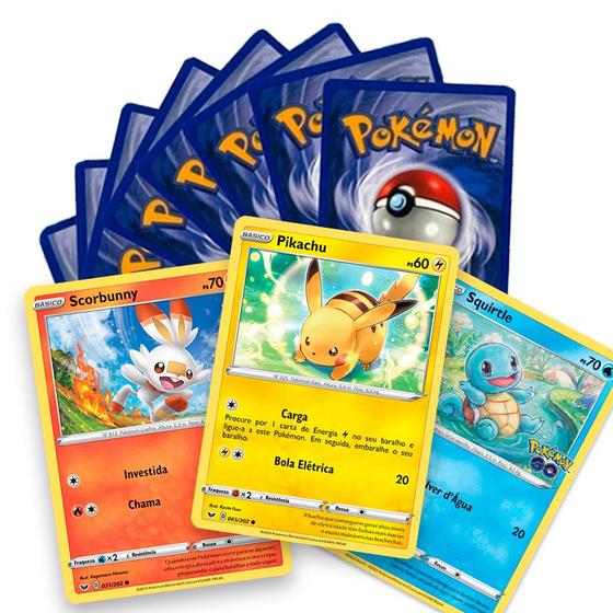 Imagem de Cartas Pokemon Lote de 100 cards - Brilhante Garantida - Produto Original Copag