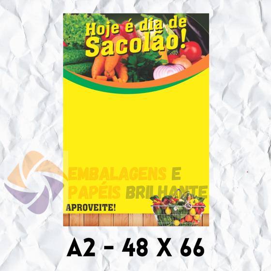 Imagem de Cartaz de Oferta : sacolão 48 x 66 (A2) - 100 Unidades - Embalagens e Papéis Brilhante