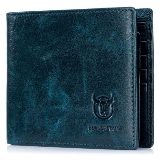 Imagem de Carteira BULLCAPTAIN RFID Slim Bifold em couro genuíno para 