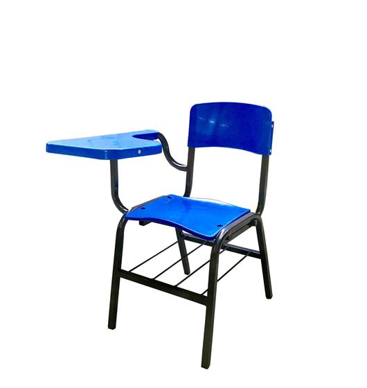 Carteira/Cadeira escolar infantil ensino fundamental em resina plástica azul com braço Menor preço em Carteira/Cadeira escolar infantil ensino fundamental em resina plástica azul com braço