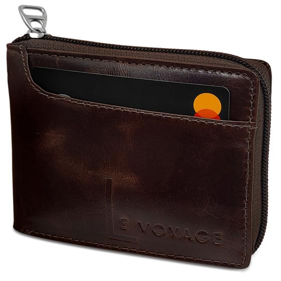 Carteira Com Zíper Masculina Couro Antifurto Proteção RFID Menor preço em Carteira Com Zíper Masculina Couro Antifurto Proteção RFID