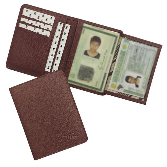 Imagem de Carteira Compacta Couro RFID Blocking 20-R Personalizada Raffai Couros