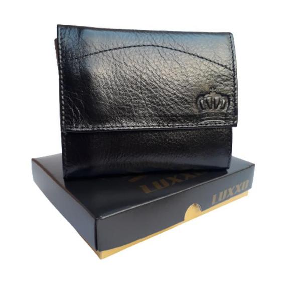Imagem de Carteira de couro fecho moderno masculina porta cartão Luxxo Lançamento