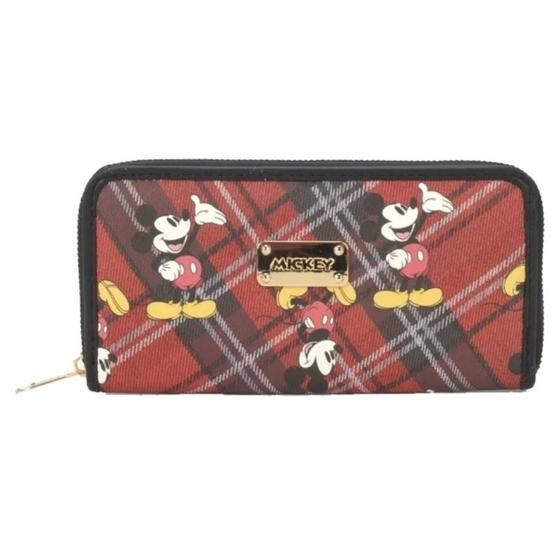 Imagem de Carteira Feminina Mickey Mouse Xadrez Vermelho Original