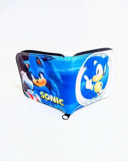 Imagem de Carteira infantil sonic para as crianças guardar mesada figurinhas cards