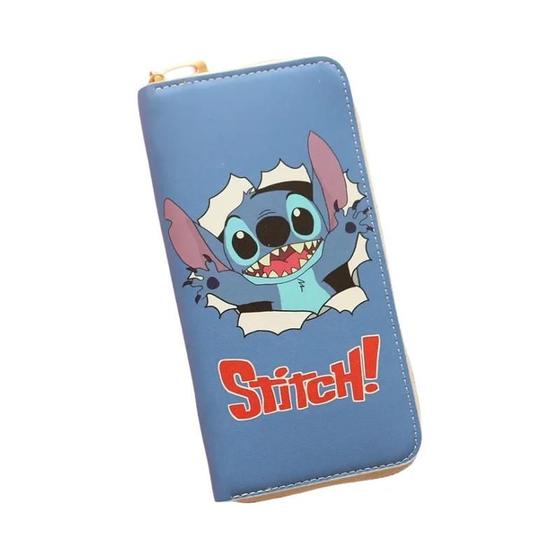 Imagem de Carteira Longa Disney Stitch De Grande Capacidade Com Estampa De Desenho Animado Porta-moedas Para