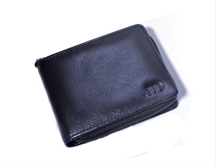 Carteira Masculina com Fecho de Zíper em Couro Menor preço em Carteira Masculina com Fecho de Zíper em Couro