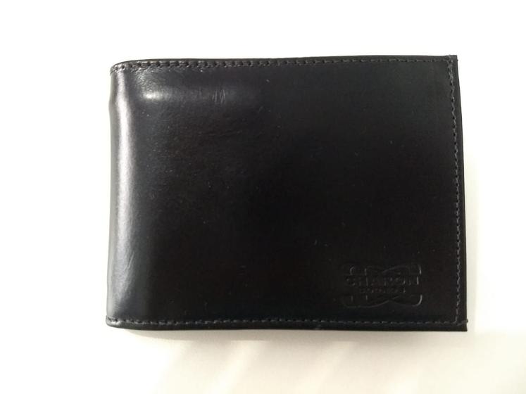 Carteira Masculina com porta Cheque Couro Legítimo Cor Preta - Charon ...