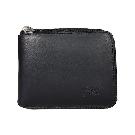 Carteira masculina em couro com fechamento zíper - 090-rp02 Menor preço em Carteira masculina em couro com fechamento zíper - 090-rp02