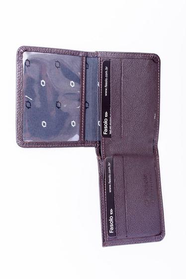 Imagem de Carteira masculina fasolo couro "l" slim h060 floater marrom