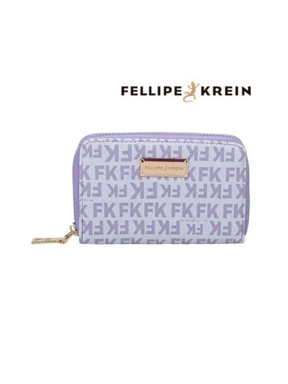 Imagem de Carteira Media Feminina Monograma Fellipe Krein Fk530 Lilas