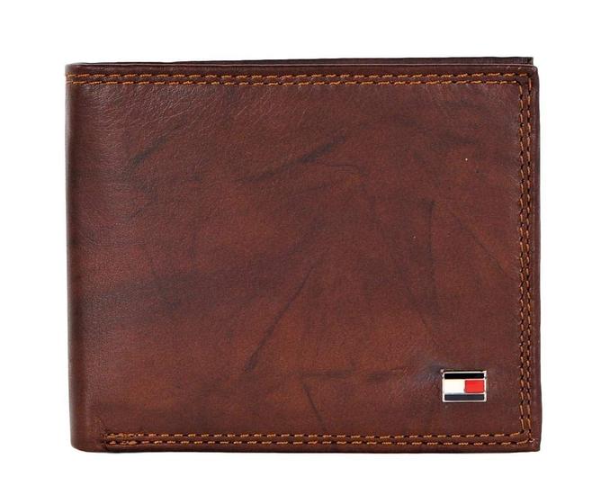 Imagem de Carteira Passcase Tommy Hilfiger Tan Huck para homens