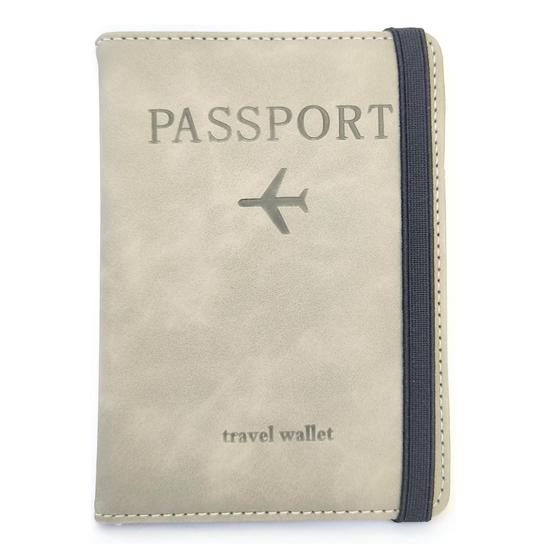 Imagem de Carteira Personalizada Porta Passaporte e Documentos para Viagem de Couro PU Proteção RFID