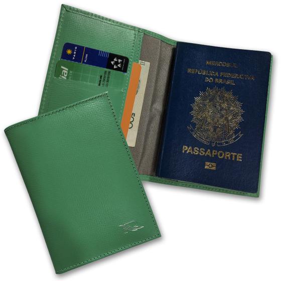 Imagem de Carteira Porta Passaporte Couro RFID Blocking 34-R Raffai Couros