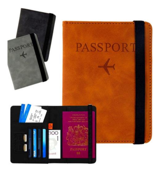 Imagem de Carteira Porta Passaporte Documentos Viagem Alta Qualidade