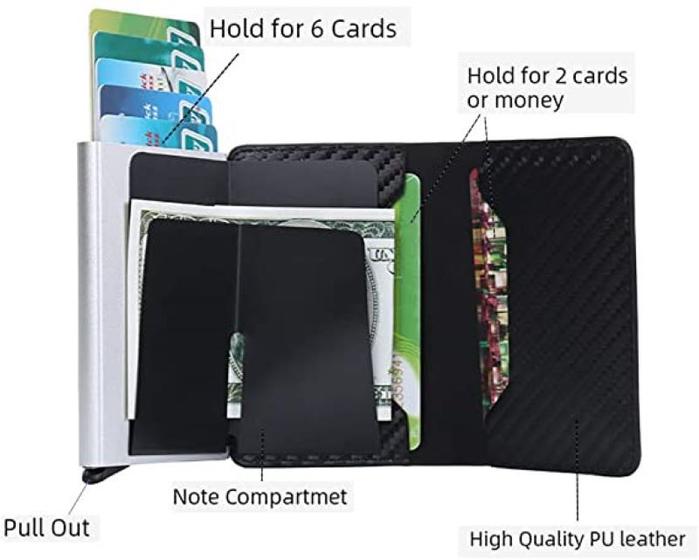 Imagem de Carteira Rfid Porta Cartões Pop Up Automática