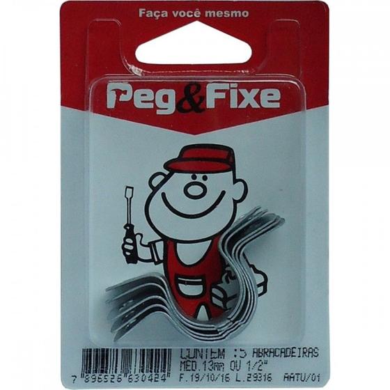 Imagem de Cartela Abracadeira Tipo U 1/2'' Peg&Fixe Com 5 Pecas Aatu/01
