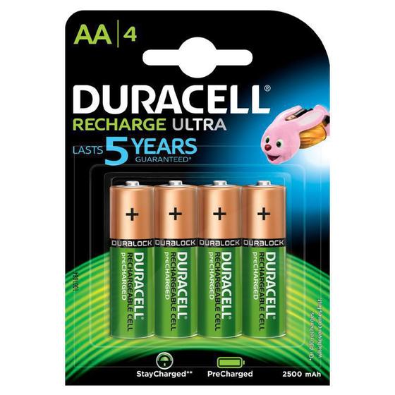Cartela c/ 4 pilhas AA recarregáveis Duracell Duralock, modelo DX1500 Menor preço em Cartela c/ 4 pilhas AA recarregáveis Duracell Duralock, modelo DX1500