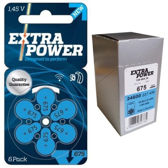 Menor preço em  (cartela c/6 unidades) - pilha auditiva extra power - tamanho 675 