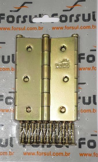 Imagem de Cartela Com 3 Dobradiças 3 1/2 Para Porta E Janela N-2 Forsul Dourada