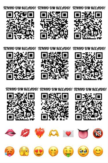 Imagem de Cartela Com Tatuagens Provisórias Qr Code  Hot Flowers