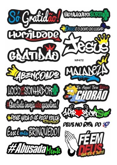 Imagem de Cartela De Adesivo Vareados 18 Stickers Carro Moto Notebook