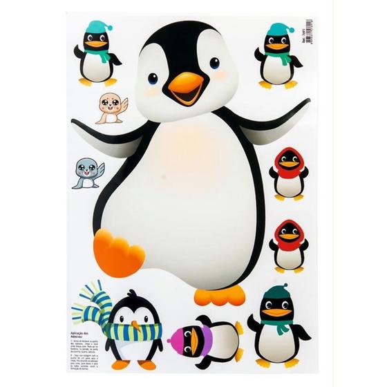Cartela de Adesivos Estampa Pinguim Colorido - JW SHOP - Adesivos ...