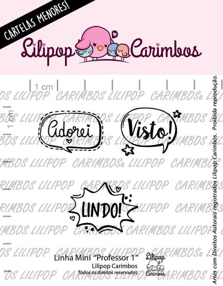 Imagem de Cartela de Carimbos Transparentes Mini "Professor 1" Lilipop Carimbos