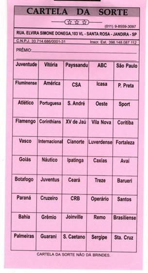 Imagem de Cartela Para Rifa/ KIT COM 10