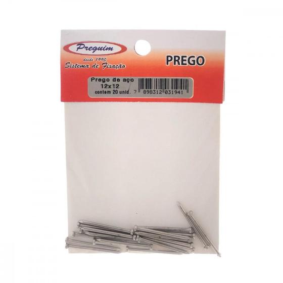 Imagem de Cartela Prego Aco Preguim Com Cabeca  12X12 (1,80X28mm) Com 20 Pecas 1941