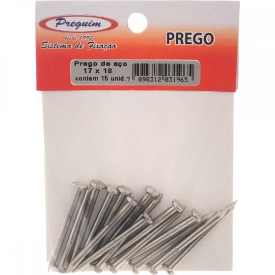 Imagem de Cartela Prego Aco Preguim Com Cabeca  17X18 (3,00X41mm) Com 15 Pecas 1965