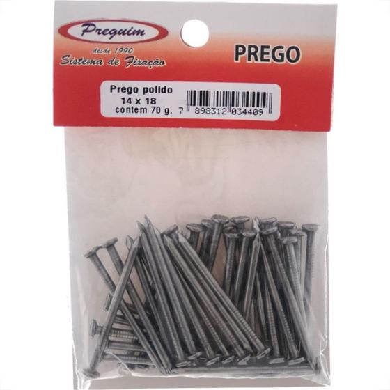 Imagem de Cartela Prego Preguim Com Cabeca  14X18 (2,20X41mm) Com 70 Gramas 4409