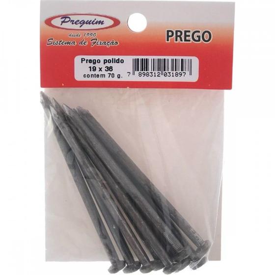 Imagem de Cartela Prego Preguim Com Cabeca  19X36 (3,90X83mm) Com 75 Gramas 1897