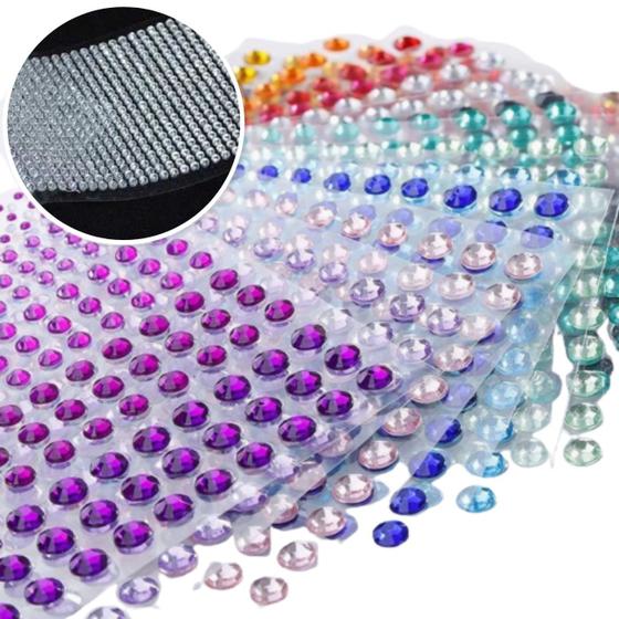 Imagem de Cartela Strass Chaton 3mm, Cartela Com 840 Unidades, Strass Meia Pérola Adesivo, Strass Chaton Nacarado, Strass 3mm