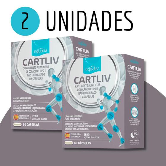 Imagem de Cartliv Equaliv Colágeno Não Hidrolisado Tipo2 Com 60 Cápsulas Kit Com 2Unidades