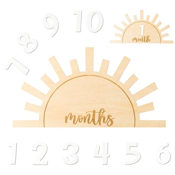 Imagem de Cartões Baby Monthly Milestone R HORSE Reversíveis Boho Sun