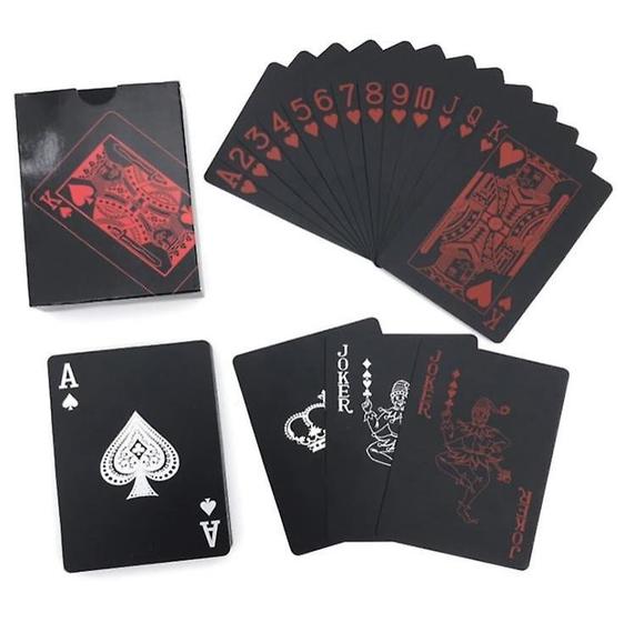 Imagem de Cartões de pôquer e cartas de baralho impermeáveis Wokex Black x2