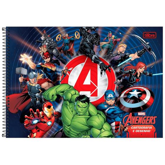 Imagem de Cartografia C.D. 80 Fls Tilibra - Avengers 4