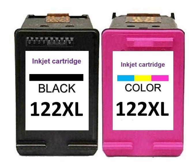 Imagem de cartucho 122 122xl 122 xl ppreto e colorido compativel  Deskjet 1000 1050 1055 2000 2050 3000 3050a 15ml