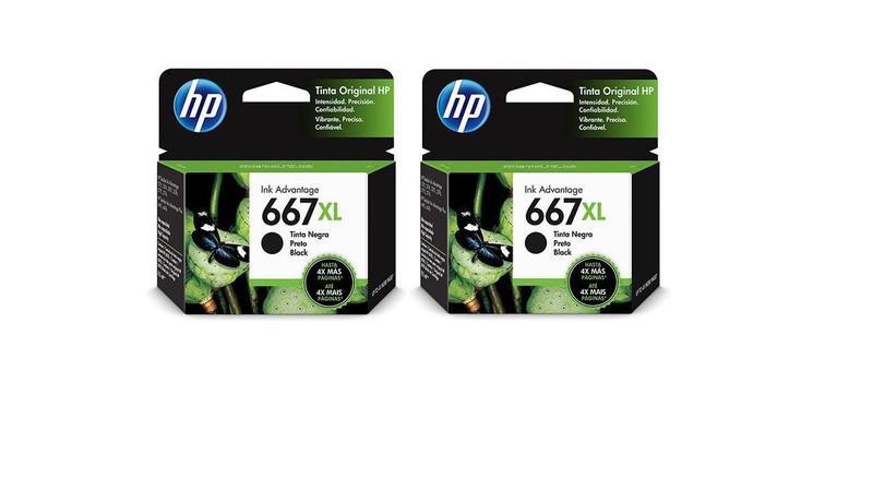 CARTUCHO 667XL KIT 2 PRETOS para 1275 2374 2375 6000 6400 1200 2300 2700 4100 2300 Menor preço em CARTUCHO 667XL KIT 2 PRETOS para 1275 2374 2375 6000 6400 1200 2300 2700 4100 2300