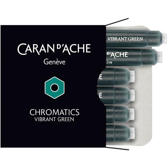 Imagem de Cartucho Caneta Tinteiro com 6 unidades Chromatics Green Vibrant Caran D'Ache 8021.210