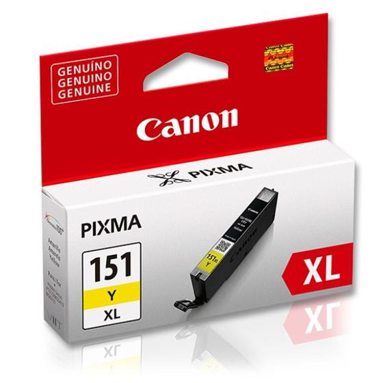 Imagem de Cartucho Canon Original CLI-151 XL Amarelo 11ml Pixma iP7210 8710 iX6810 MG5410 5510 5610 6310 6410