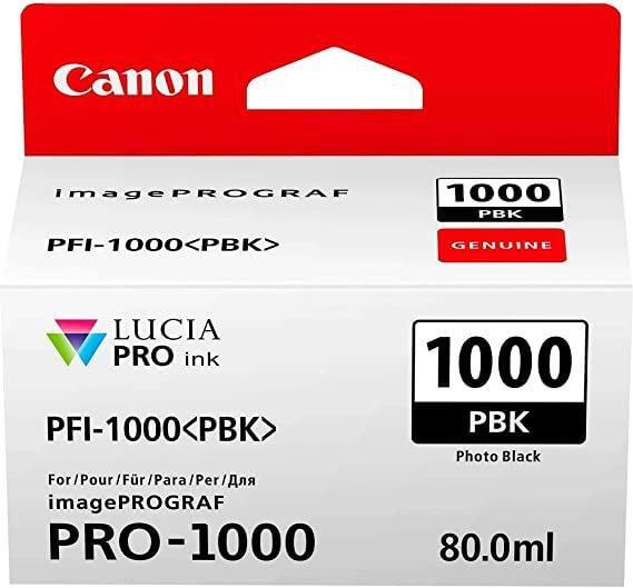 Imagem de Cartucho de Tinta Canon PFI 1000 PBK Photo Preto 80ml