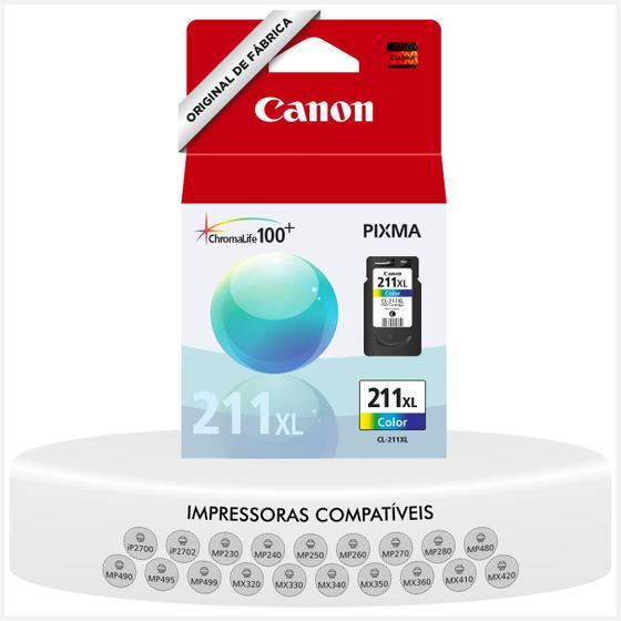Imagem de Cartucho de Tinta CL 211 XL Colorido Para Impressoras MP230 MP240 MP250 MP280 IP2700