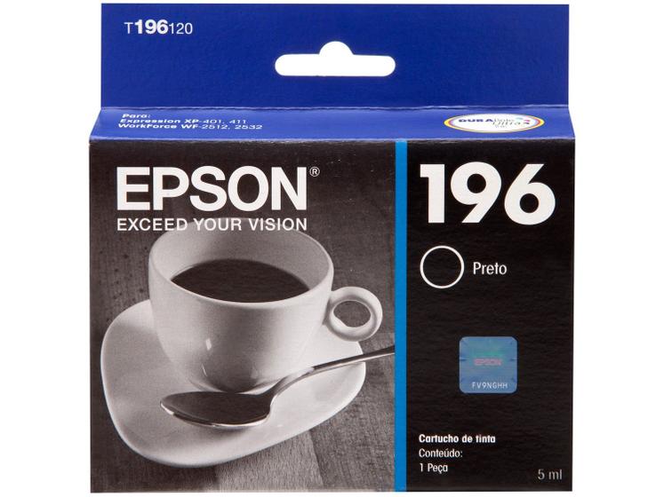 Cartucho de Tinta Epson T196120 Br Preto Menor preço em Cartucho de Tinta Epson T196120 Br Preto
