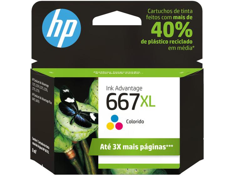 Cartucho de Tinta HP 667XL Colorido Original Menor preço em Cartucho de Tinta HP 667XL Colorido Original