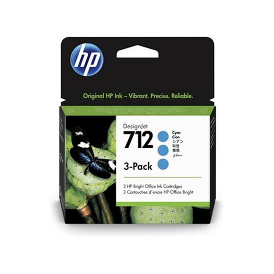 Imagem de Cartucho de Tinta HP 712 Ciano PLUK 29ML (3 UNID) 3ED77A